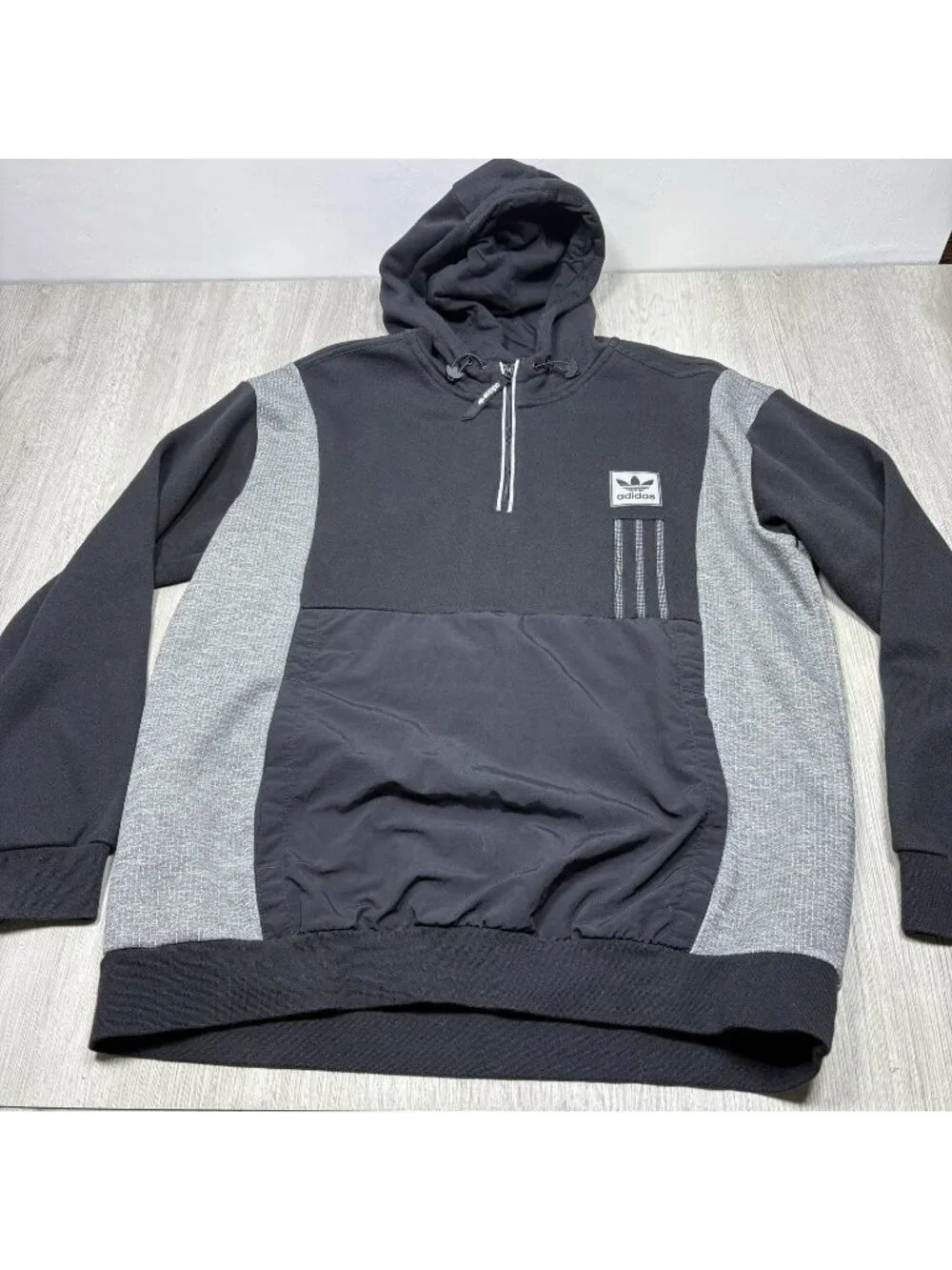 XL Men's Black Adidas Sweatshirt Hoodie Quarter Zip Pull Over